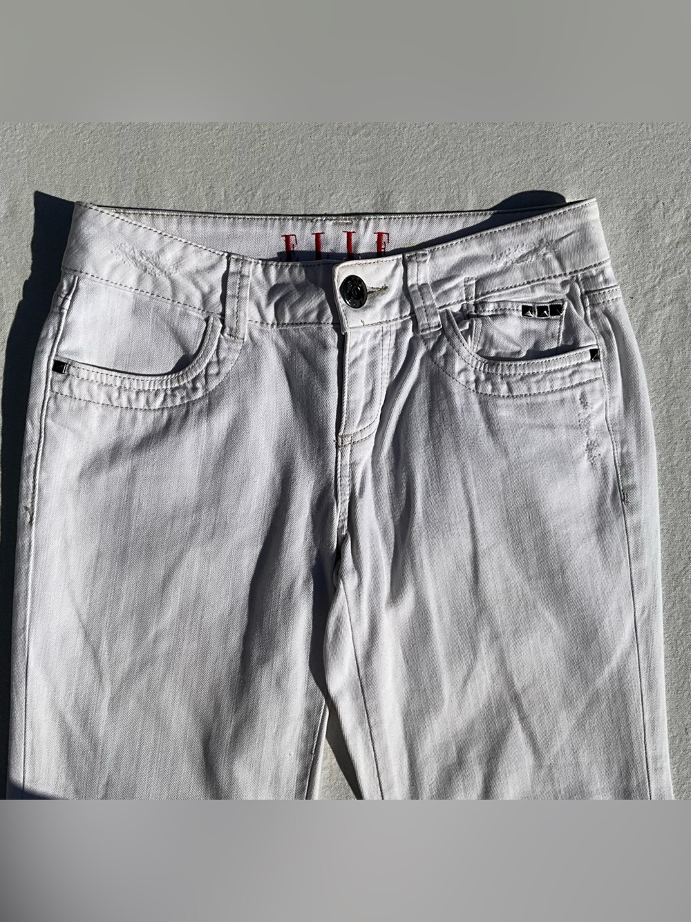 Elle White Ankle Crop Stretch Jeans